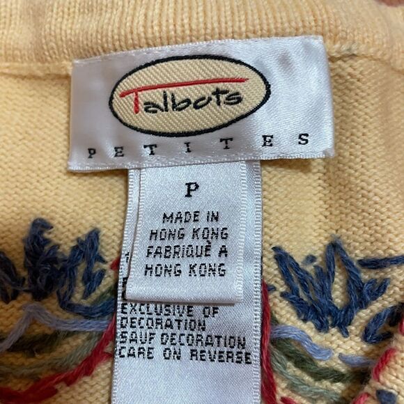 Yellow Cardigan, embroidered  Sweater, XS - Picture 3 of 7